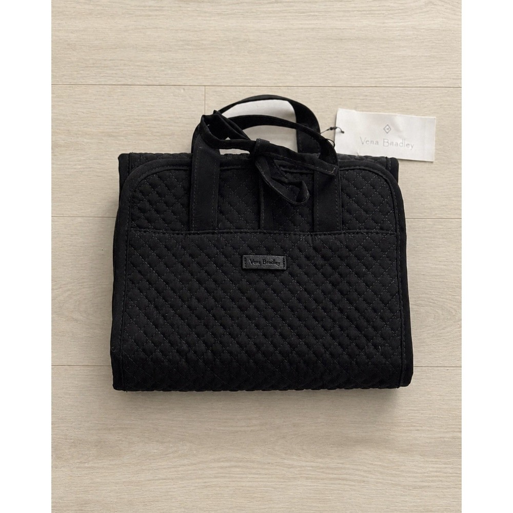 Vera Bradley Microfiber Compact Hanging Travel Organizer Black NWT Toiletry Case